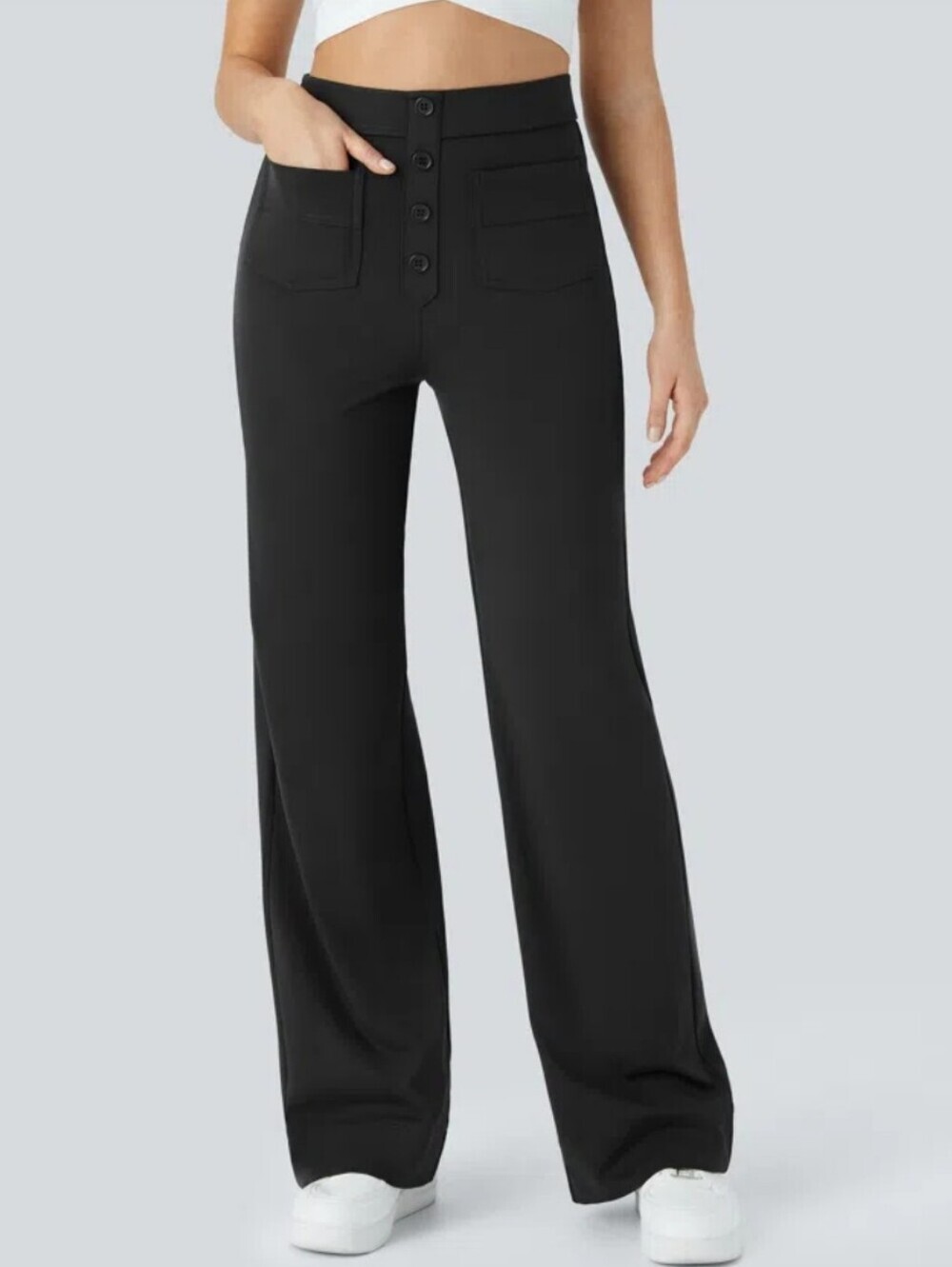 Halara DayStretch High Waisted Pockets Straight Leg Casual Pants Size Small
